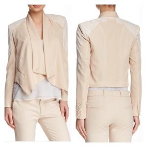 Haute hippie cream lace asymmetrical blazer